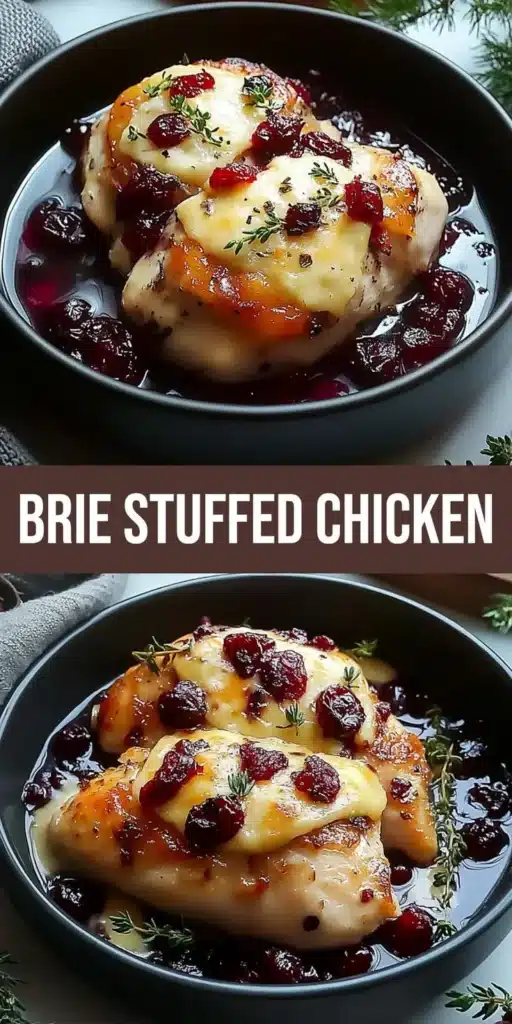 Cranberry Brie Stuffed Chicken served on a plate with garnishes
