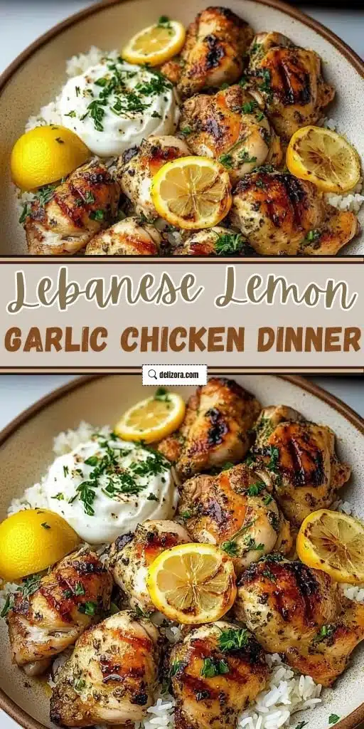 Delicious Lebanese Lemon Garlic Chicken grilled to perfection