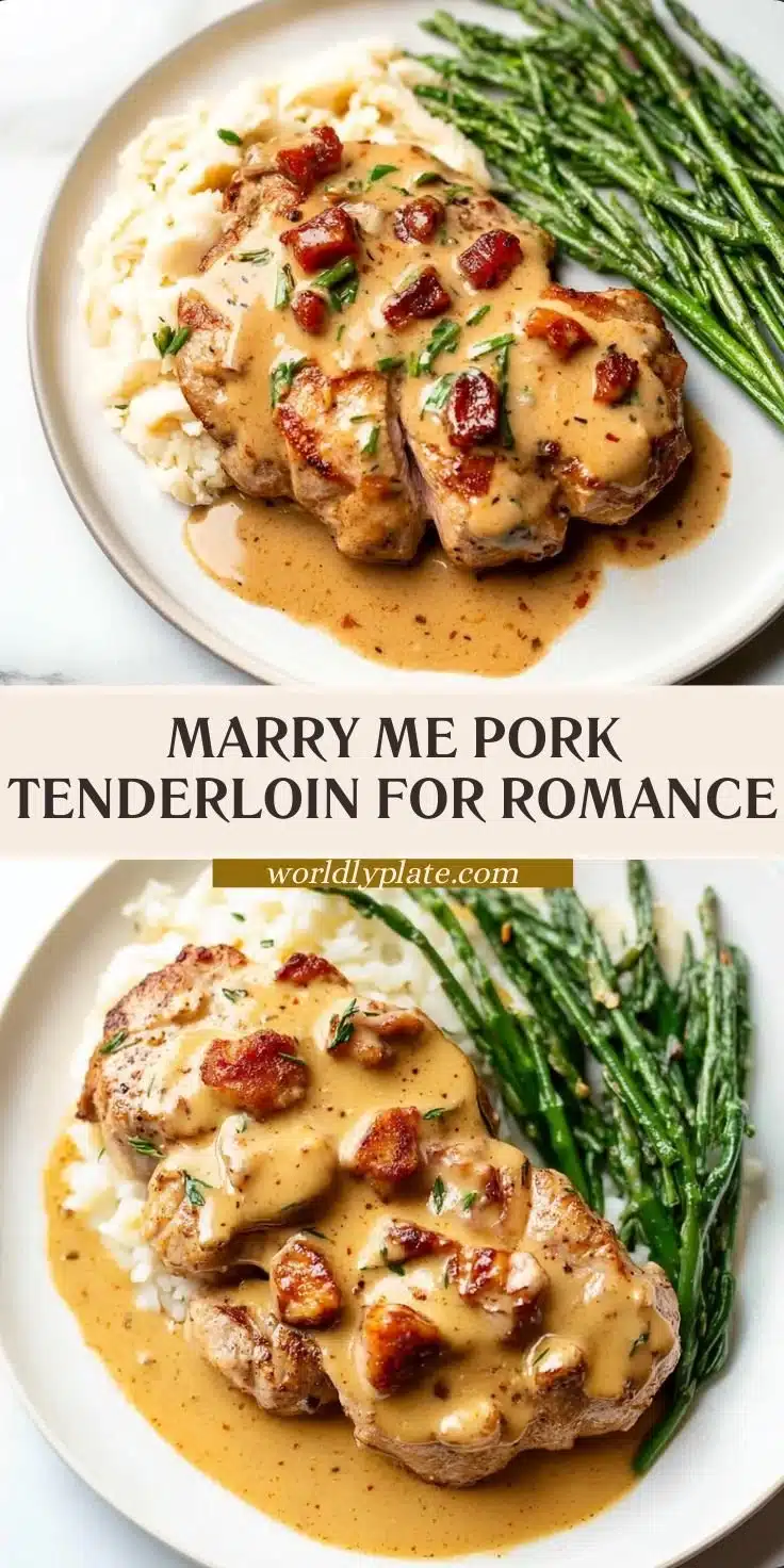 Delicious Marry Me Pork Tenderloin served with herbs and spices