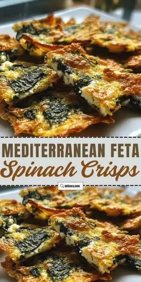 Mediterranean spinach feta cheese crisps, a tasty and healthy snack