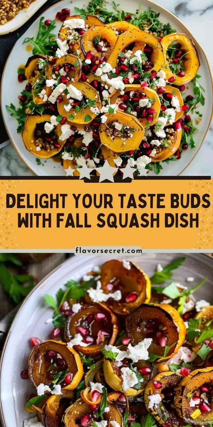 Pomegranate molasses drizzled over roasted delicata squash, garnished beautifully.