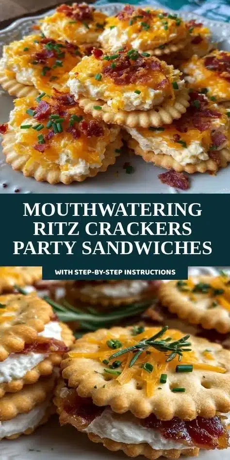 Delicious Ritz Crackers party sandwiches served on a platter