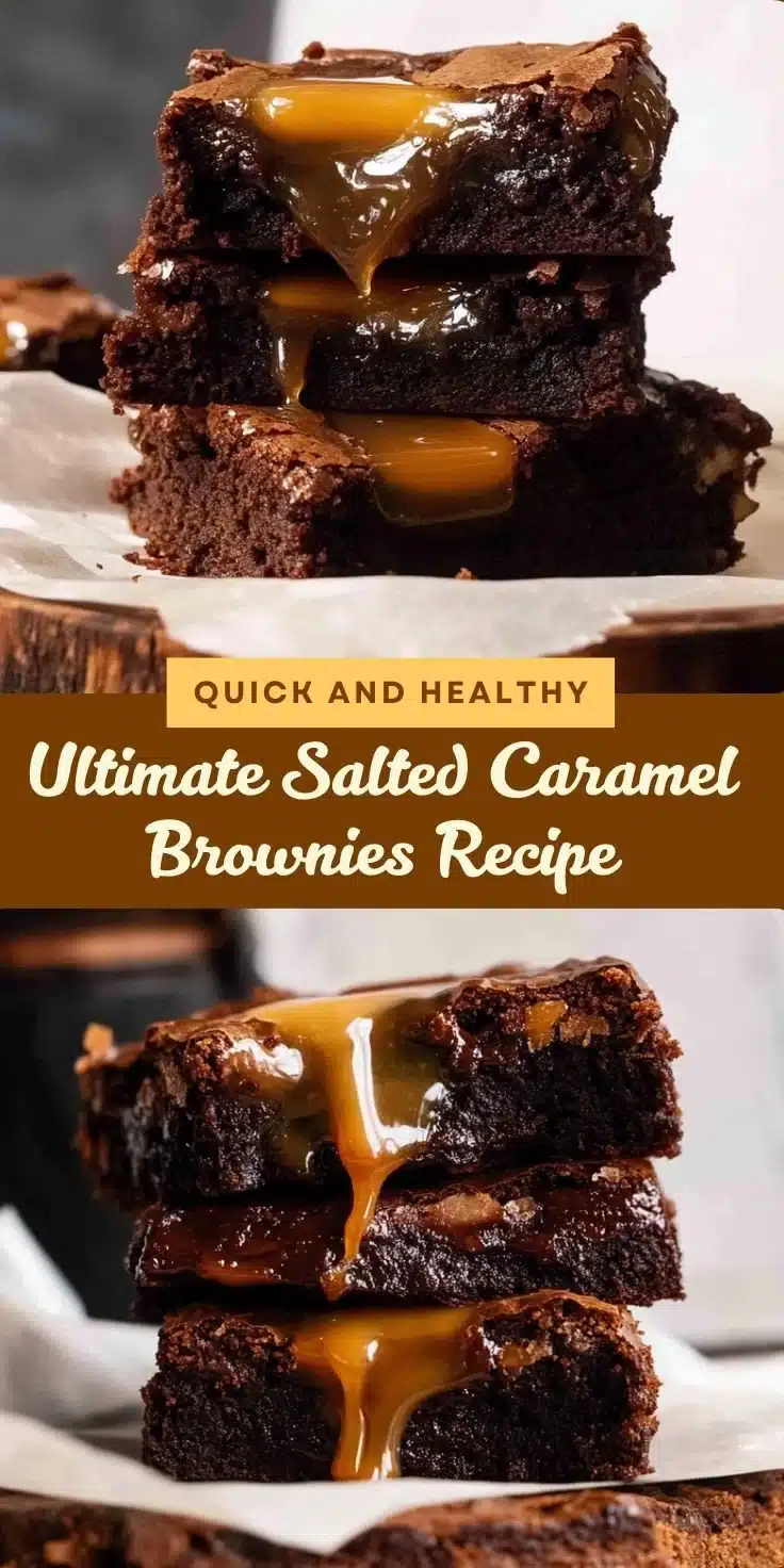 Delicious salted caramel brownies with a rich, gooey texture and a sprinkle of sea salt.