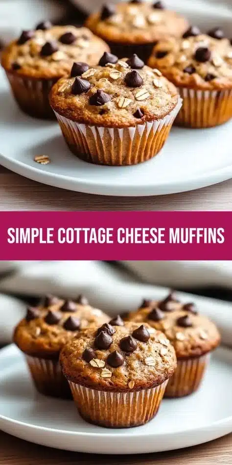 Baked cottage cheese oatmeal muffins, perfect for a healthy snack or breakfast.