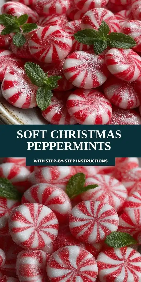 Delicious soft Christmas peppermints in a festive display.