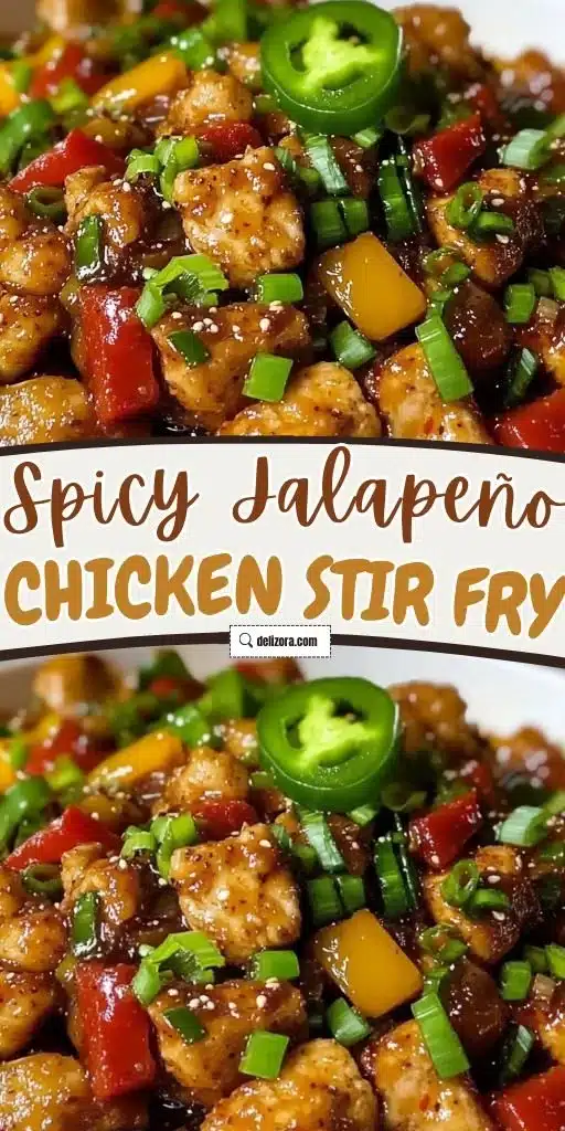 Delicious spicy jalapeño chicken stir-fry served in a bowl