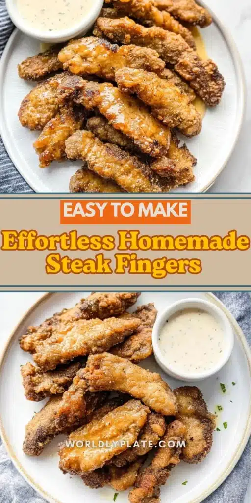Crispy homemade steak fingers served with dipping sauce on a plate