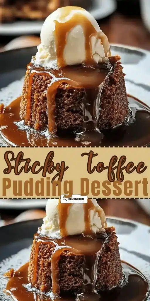 Delicious sticky toffee pudding served warm with creamy toffee sauce