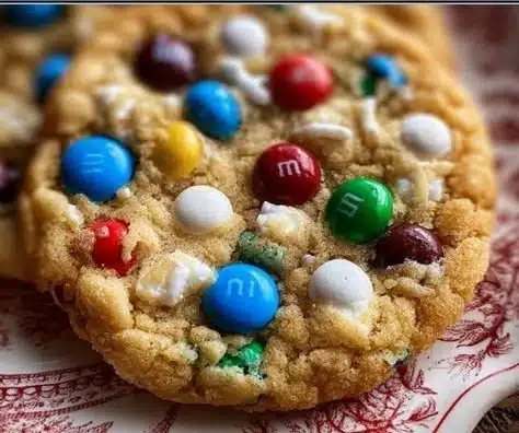 Delicious Sugar Cookie M&M cookies, perfect for holiday celebrations.