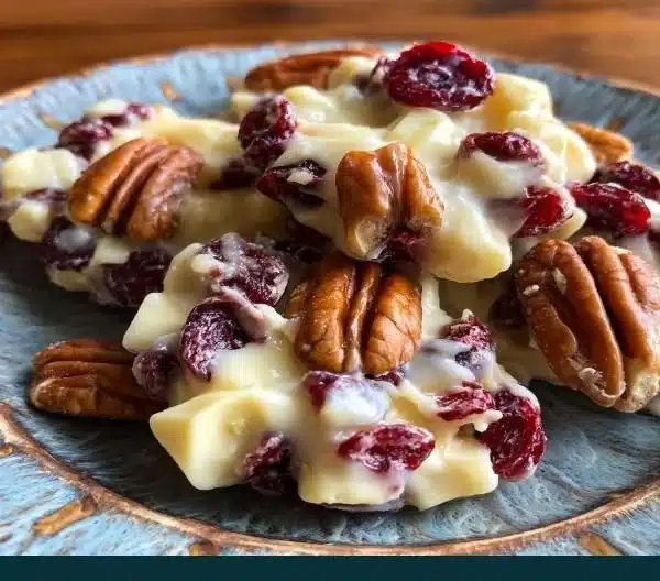 Delicious White Chocolate Cranberry Pecan Clusters for a sweet snack