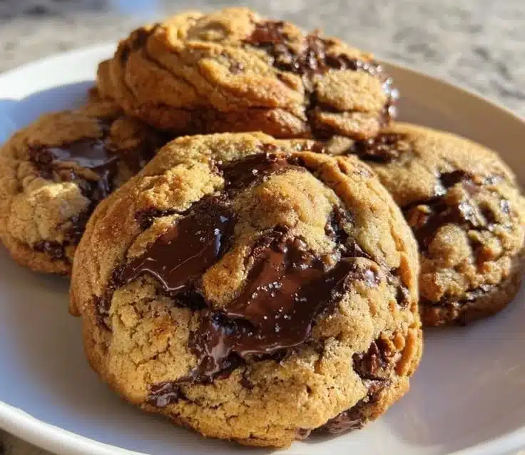 Plate of homemade gluten free cookies with chocolate chips