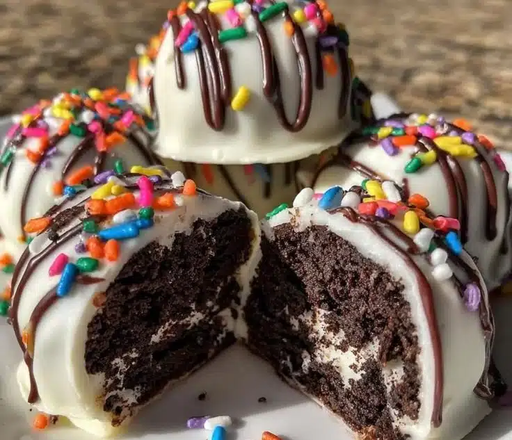 Chocolate-covered Oreo Balls on a platter