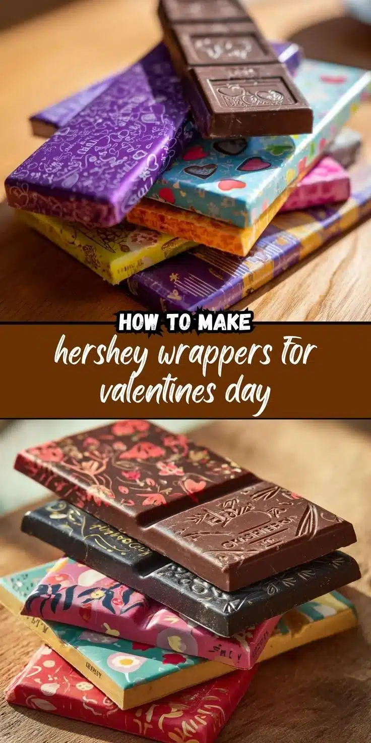Adorable and customized Hershey wrappers for Valentine's Day celebrations.