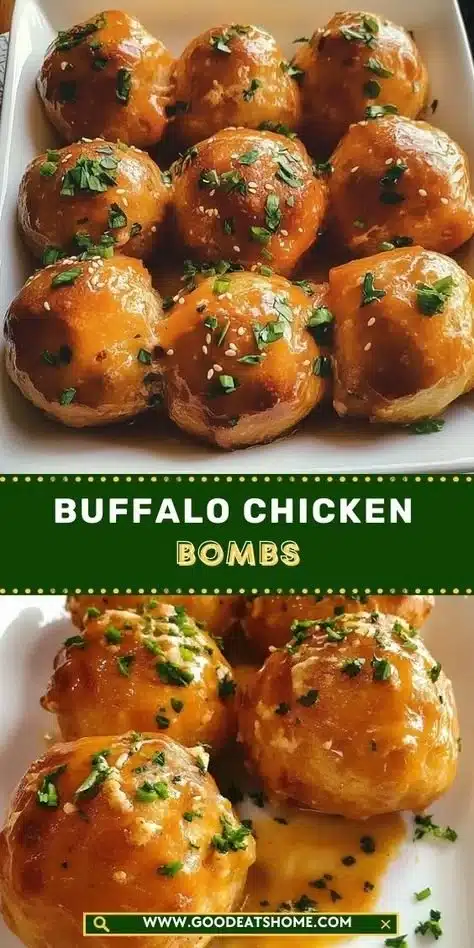 Air Fryer Buffalo Chicken Bombs served on a platter with dipping sauce.