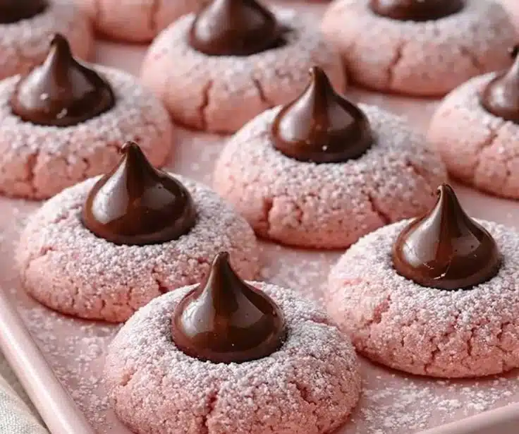 Best Valentine's Day cherry cookies decorated with pink icing and heart sprinkles