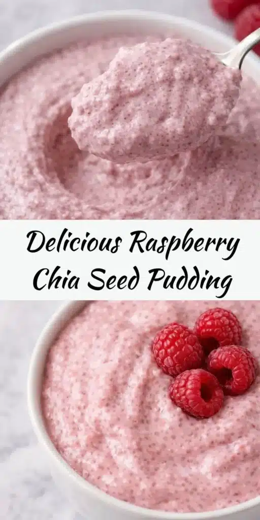 Delicious raspberry chia seed pudding served in a glass topped with fresh raspberries