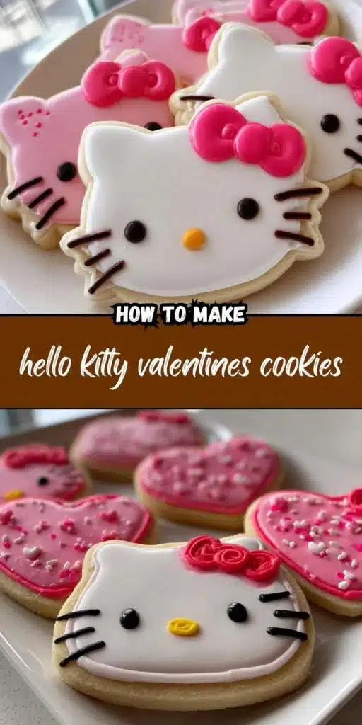 Hello Kitty shaped Valentine's cookies for a festive celebration