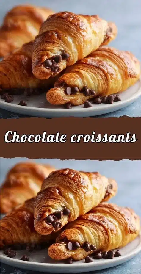 Delicious homemade chocolate croissants baked to perfection