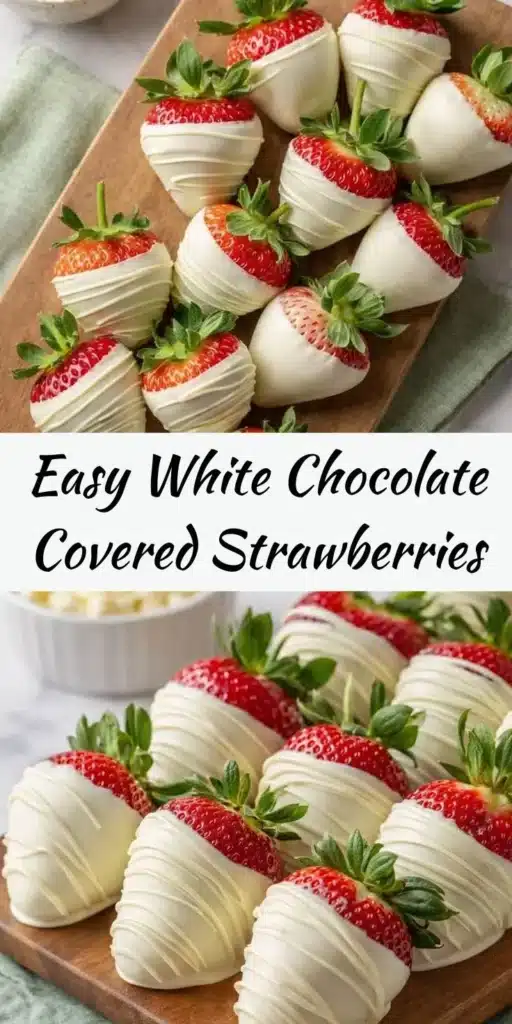 Hand-decorated white chocolate covered strawberries for Valentine's Day.
